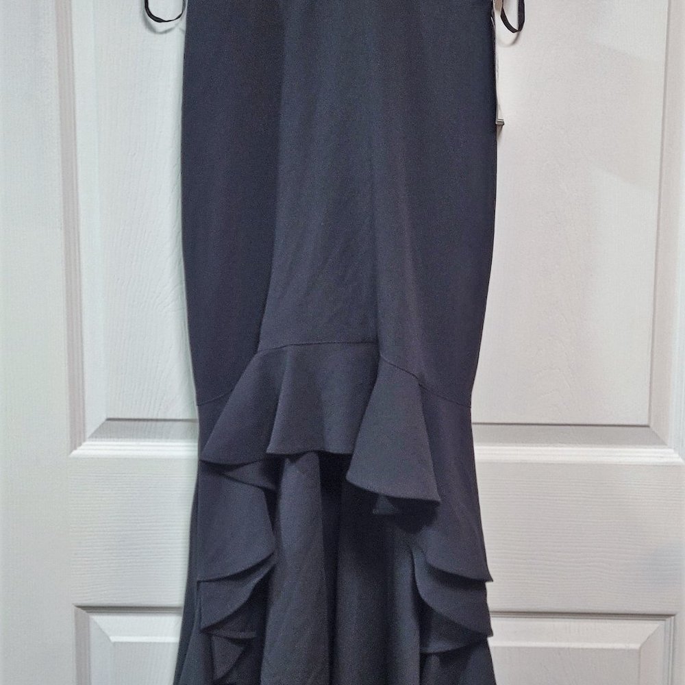 XSCAPE High-Low Ruffled V-Neck Flounce Dress Gown/ - Picture 5 of 11